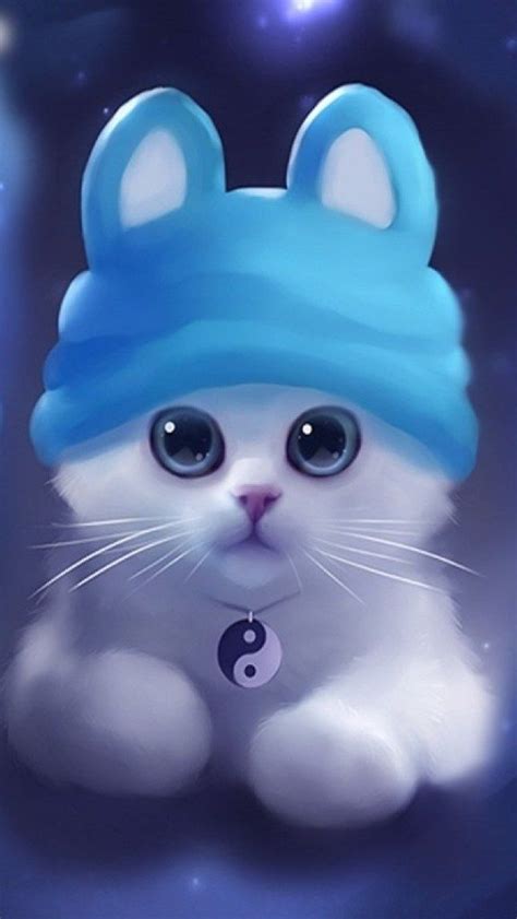 Cute kitties girls und panzer. Cute Little White Kitty HD iPhone 5 Wallpaper | Cat art ...
