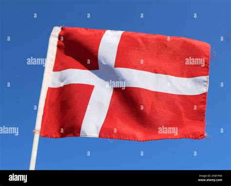 Danish Flag Flying Flag Of Denmark Flying Stock Photo Alamy