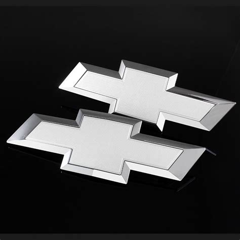 Chevrolet White Front Grille And Rear Bowtie Emblem Set For 2014 2016