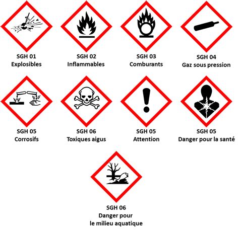 Pictogrammes De Danger Produits Chimiques Sanotint Light Tabella Colori