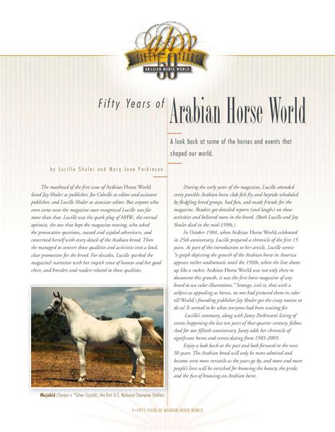 50 Years Of Arabian Horse World By Arabian Horse World Issuu