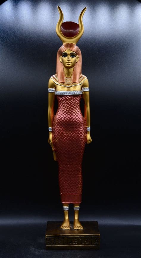 Unique Egyptian Goddess Hathor Large Statue 4 Color Made In Etsy Egyptian Goddess Ancient