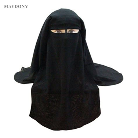 Muslim Bandana Scarf Islamic 3 Layers Niqab Burqa Bonnet Hijab Cap Veil