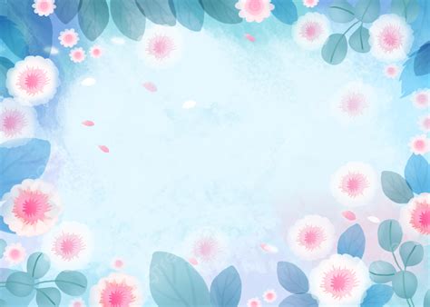 Background Biru Fantasi Latar Belakang Bunga Blur Latar Belakang Bunga