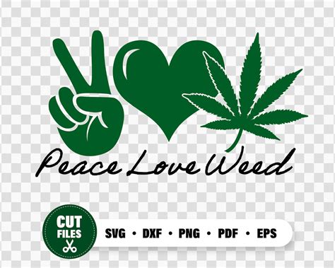 Peace Love Weed Svg