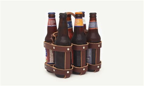 Leather Six Pack Holder Cool Material