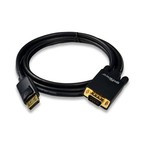 Gofanco 6ft Displayport To Vga Adapter Cable Black Dpvga6f