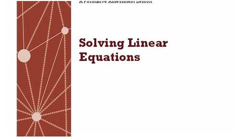 linear equations lesson plan 9th grade