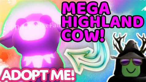 First Mega Neon Highland Cow In Adopt Me 😱🐮 Youtube