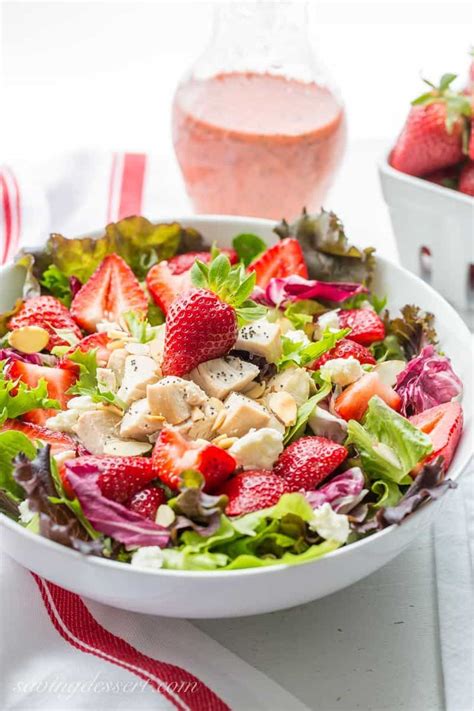 Strawberry Salad With Chicken And Poppy Seed Dressing Saving Room For