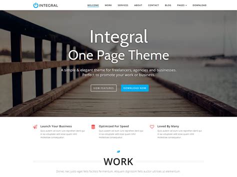 Best One Pager Wordpress Theme Free Responsive Design