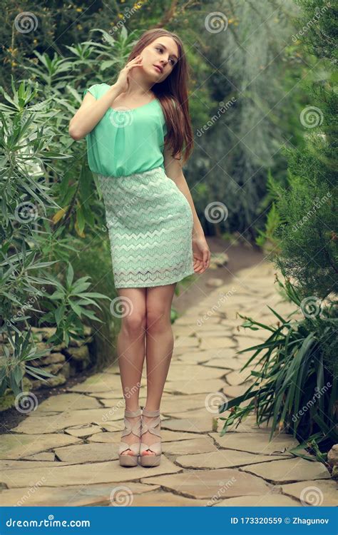 Beautiful Woman Laughing On A Tropical Beach With Palm Trees Stock Image Image Of People
