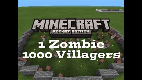 Minecraft Pe 1 Zombie Vs 1000 Villagers Youtube