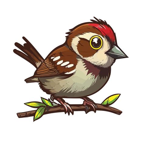 Cute Sparrow Cartoon Style 20901677 Vector Art At Vecteezy