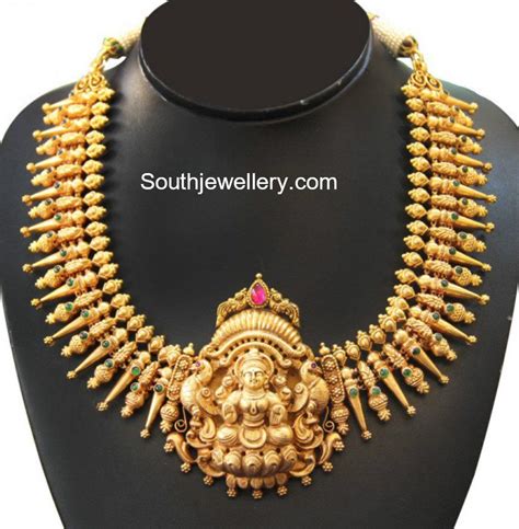 22 Carat Gold Medium Length Traditional Gold Necklace With Goddess
