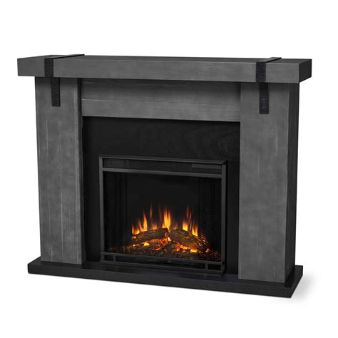 Aspen Electric Fireplace In Gray Barnwood By Real Flame