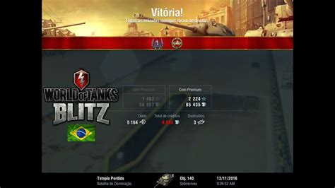 World Of Tanks Blitz Obj 140 Game Play 5164 Damage 3 Kills