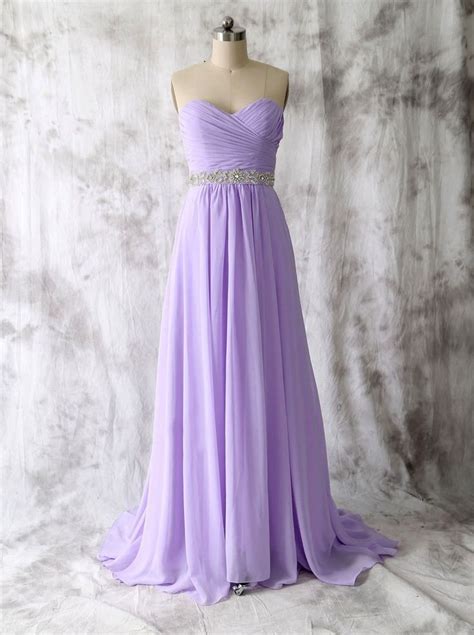 Line Strapless Sweetheart Lavender Prom Dresses