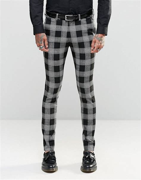 Find the best brands of suit trousers like asos, noose & monkey, french connection, jack & jones, farah, selected homme, reiss, harry brown, noak, burton menswear, heart & dagger, feraud, selected, bershka, bellfield, solid, rogues of london, hugo. Image 1 of ASOS Super Skinny Suit Trousers in Tartan Check ...