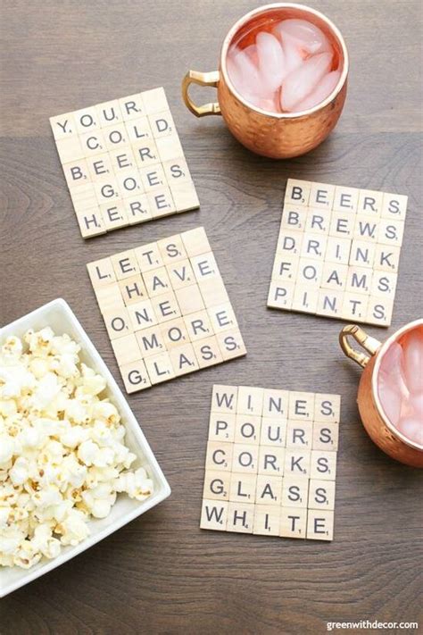 How To Make Scrabble Tile Diy Coasters Green With Decor