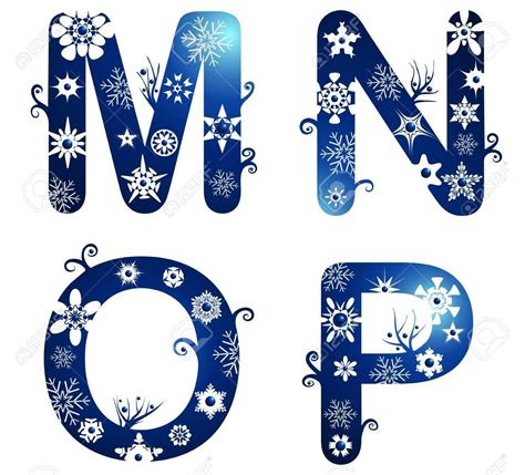 Winter Alphabet Set Letters M N Royalty Free Cliparts Vectors And
