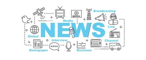 News Banner With Line Art Icons 672831 Vector Art At Vecteezy