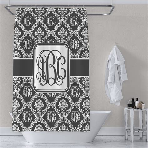 Large, bold monograms are embroidered on our shower curtains. Monogrammed Damask Shower Curtain (Personalized ...
