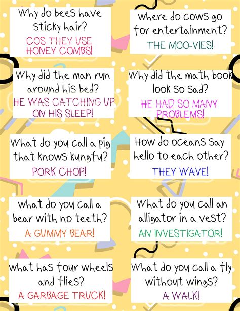 Funny Jokes For Kids8 9 Printable Back To School Lunch Box Jokes