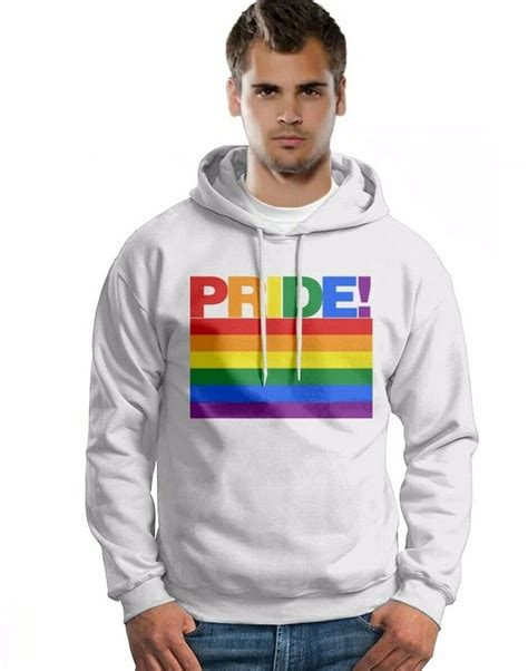Pride Hoodie Hooded Jumper Hoody Love Gay Rainbow Lgbt Clothing Love