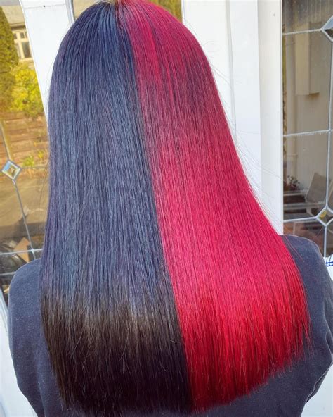 Half Red And Black Hair Ideas