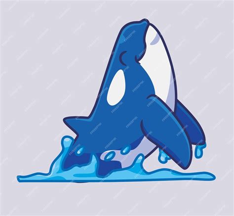 Premium Vector Cute Killer Whale Jumping On Sea Isolated Cartoon