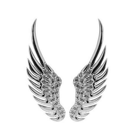 2pcs metal 3d angel hawk wing emblem stickers car logos decor badge auto styling decal for
