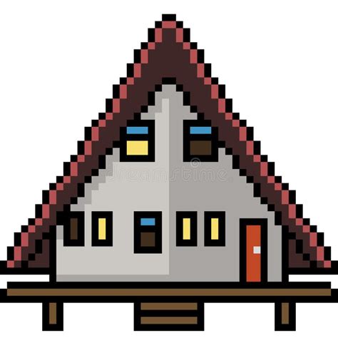 Vector Pixel Art Triangle House Stock Vector Illustration Of Home