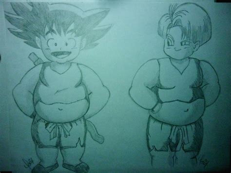 Fat Kids Goku And Trunks Request From Naruto123 By Ishgates On Deviantart