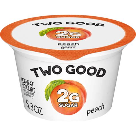 Two Good Low Fat Greek Yogurt Peach Lower Sugar Gluten Free With 2g
