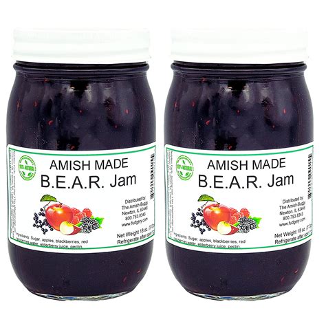 Amish Jam Two 18 Jars Bear
