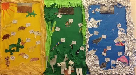 Science Display For Living Things And Their Habitats Split Into The
