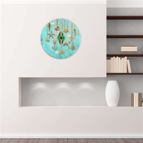 Jade Frameless Free Floating Tempered Glass Round Graphic Art Wall