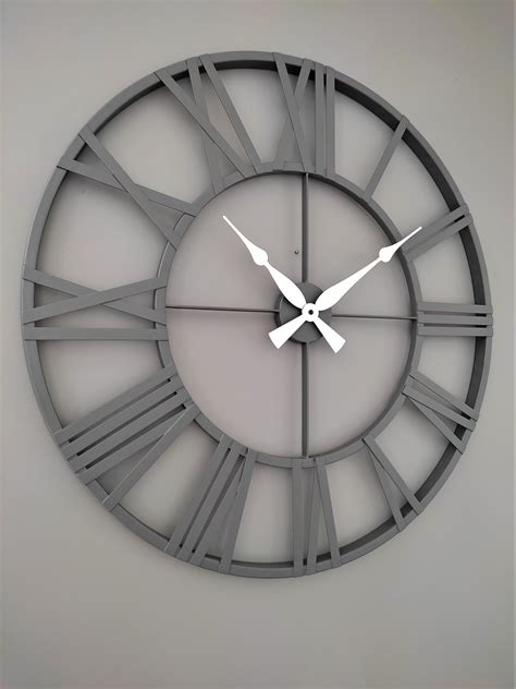 Large Rustic Metal Wall Clock Modern Wall Clock Farmhouse Etsy