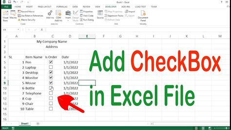 How To Add Checkbox In Excel File Easily Swift Learn Youtube