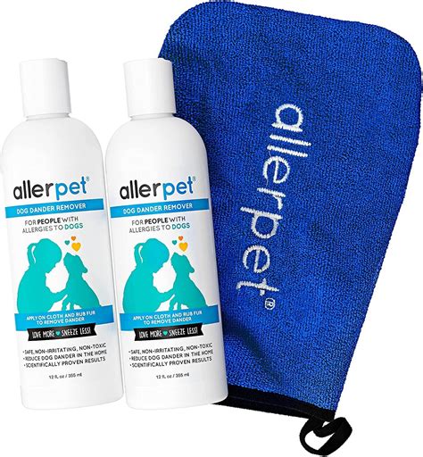 Allerpet 12 Ounce Dog Dander Remover Allergy Relief Allergens Shampoo