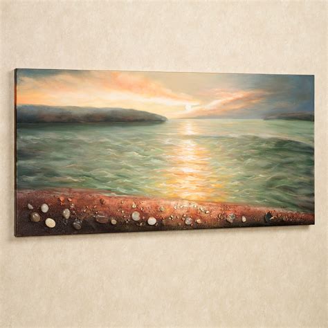 Sunrise On Pebble Beach Canvas Wall Art