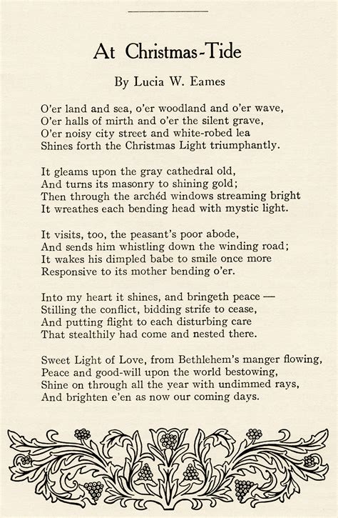 A Christmas Poem By Lucia W Eames Old Design Shop Blog