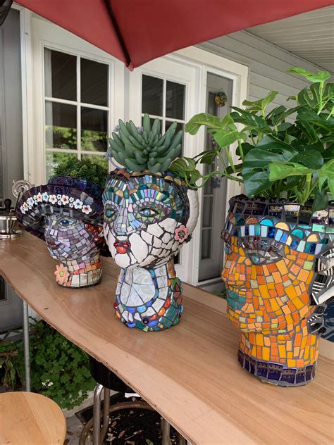 How much is a mannequin head. Head Planters by Karen | Head planters, Planters, Mosaic ...