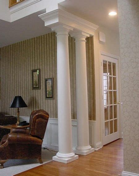 Round Wood Tapered Smooth Columns Traditional Living Room