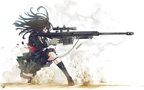 1280x804 Soldier Sniper Rifle Anime Girls Wallpaper Coolwallpapersme