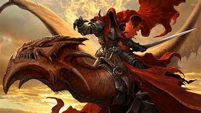 Warrior Dragon Fantasy Background Wallpapers Desktop Dragons