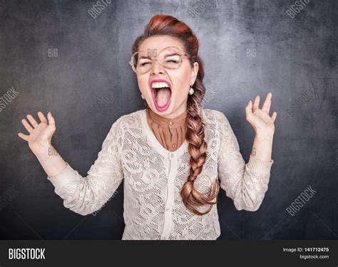 Crazy Screaming Woman Image And Photo Free Trial Bigstock