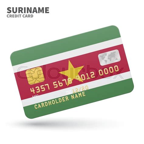 De hakrinbank verstrekt gedekte creditcards. Credit card with Suriname flag ... | Stock Vector | Colourbox
