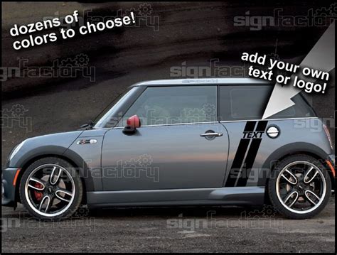 Custom Vinyl Decal Graphics Racing Side Stripes Fits 2001 And Up Mini